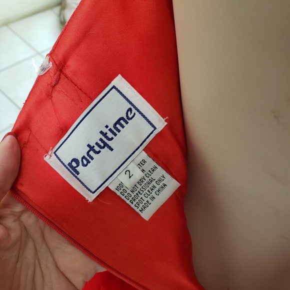 PARTY TIME SHORT prom pageant red silver dress - Picture 7 of 9